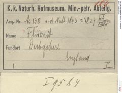 Etiketten zu Fluorit (NHMW-MIN-As138)